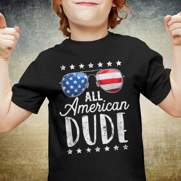 All American Dude 4Th Of July Boys Kids Sunglasses Family Youth T-shirt