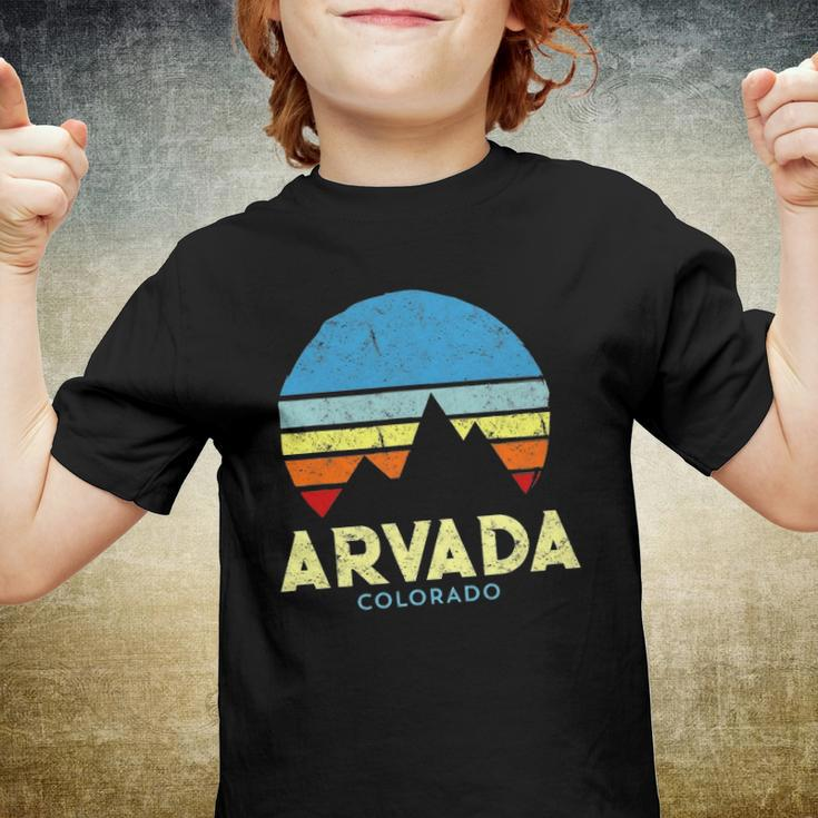 Arvada Colorado Mountains Vintage Retro Youth T-shirt