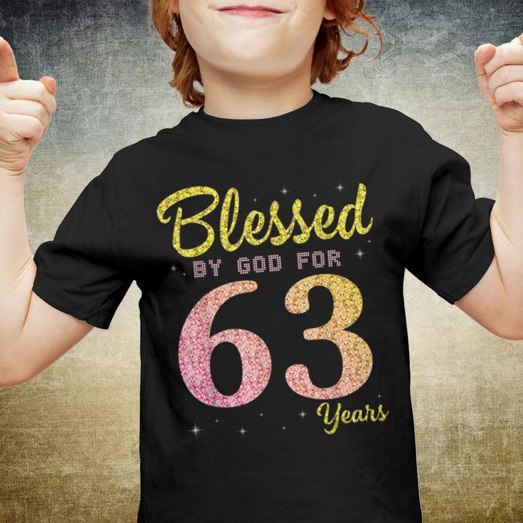 Blessed Birthday By God For 63 Years Old Happy To Me You Mom Youth T-shirt