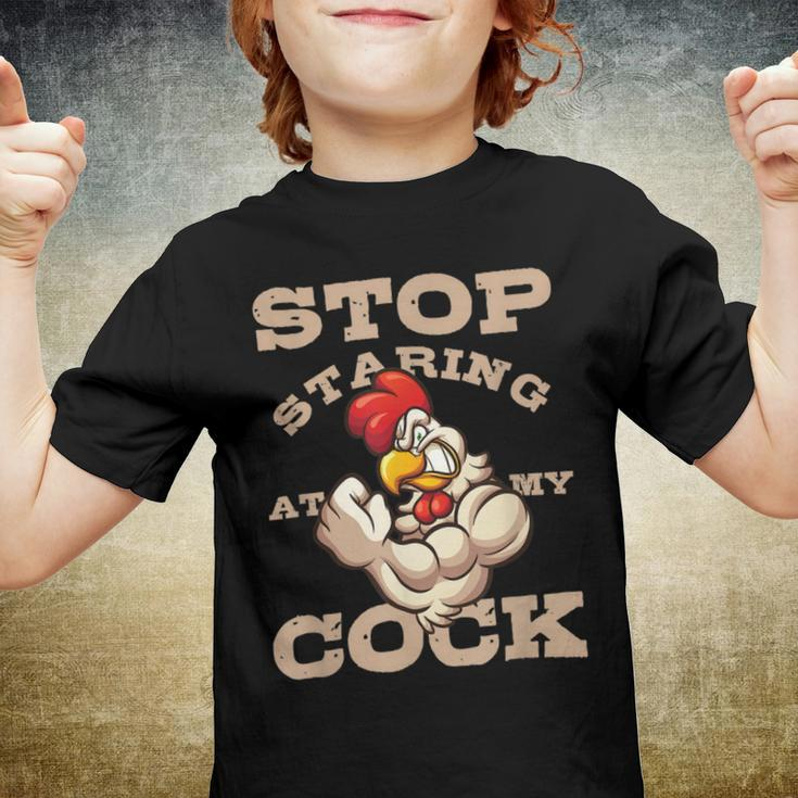 Chicken Chicken Chef Culinarian Cook Chicken Puns Stop Staring At My Cock V2 Youth T-shirt