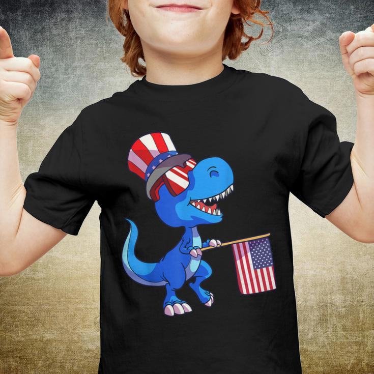 Dinosaur 4Th Of July Usa Flag Dino Kids Boys July 4 Youth T-shirt