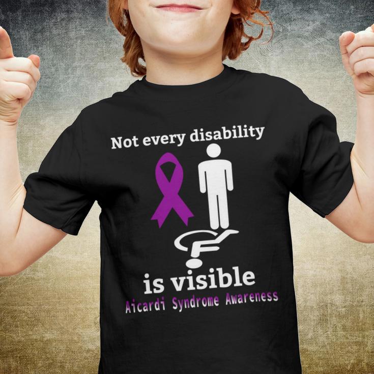 Every Disability Is Visible Aicardi Syndrome Awareness Purple Ribbon Aicardi Syndrome Support Aicardi Syndrome Awareness Youth T-shirt