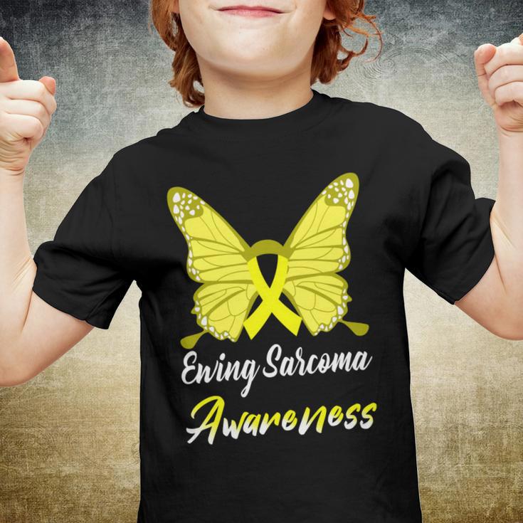 Ewings Sarcoma Awareness Butterfly Yellow Ribbon Ewings Sarcoma Ewings Sarcoma Awareness Youth T-shirt