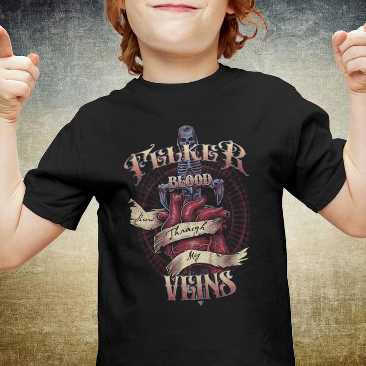 Felker Blood Runs Through My Veins Name Youth T-shirt