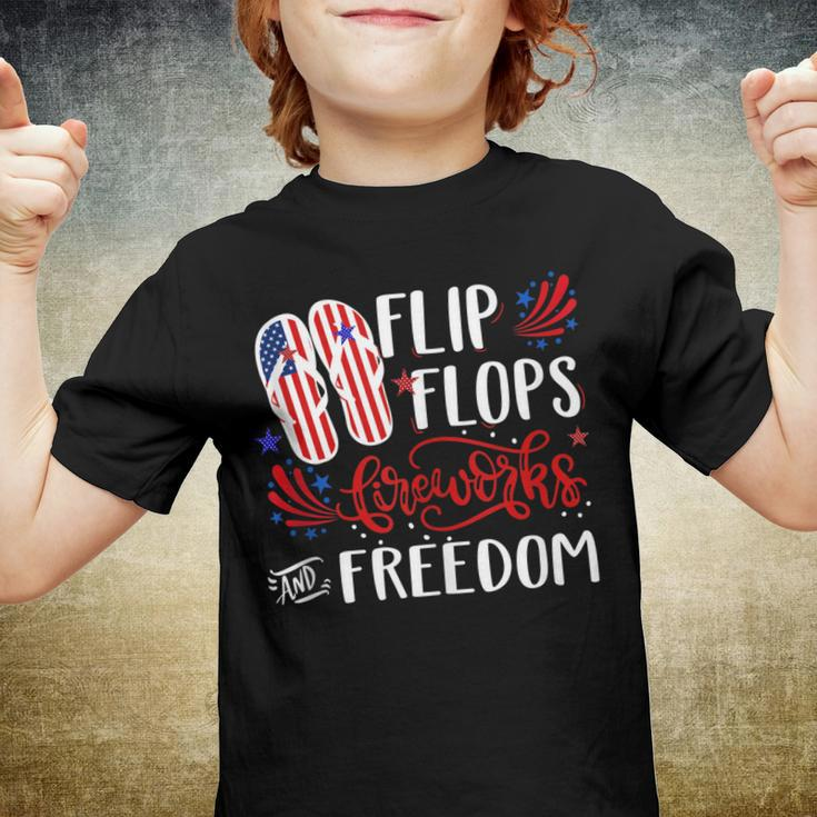 Flip Flops Fireworks And Freedom 4Th Of July V2 Youth T-shirt