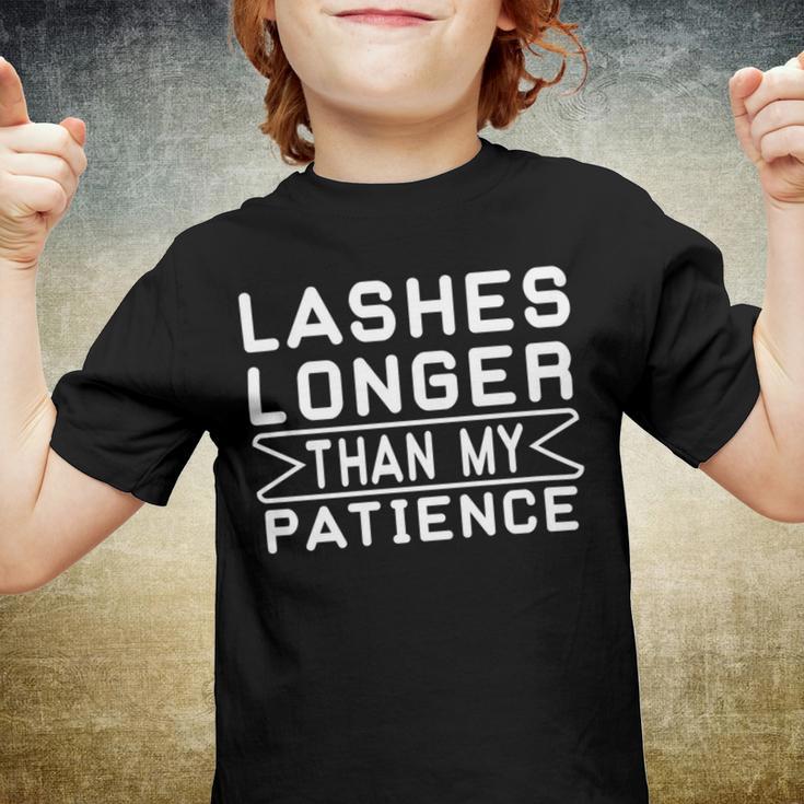 Funny Lashes Longer Than My Patience Youth T-shirt