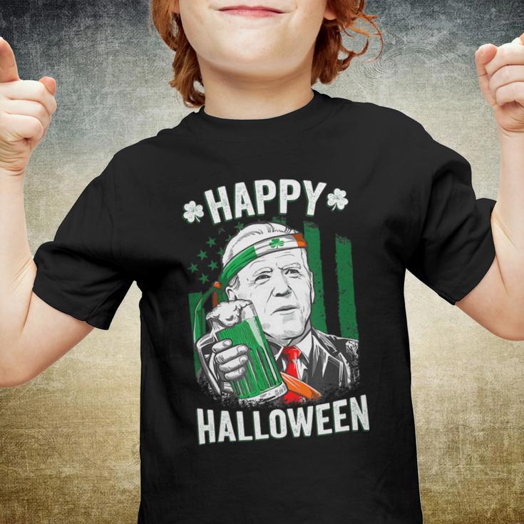 Funny Leprechaun Biden Happy Halloween For St Patricks Day Youth T-shirt