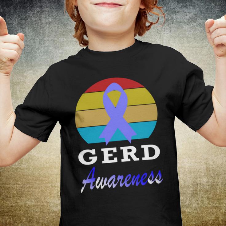 Gerd Awareness Vintage Periwinkle Blue Ribbon Gastroesophageal Reflux Disease Gerd Awareness Youth T-shirt