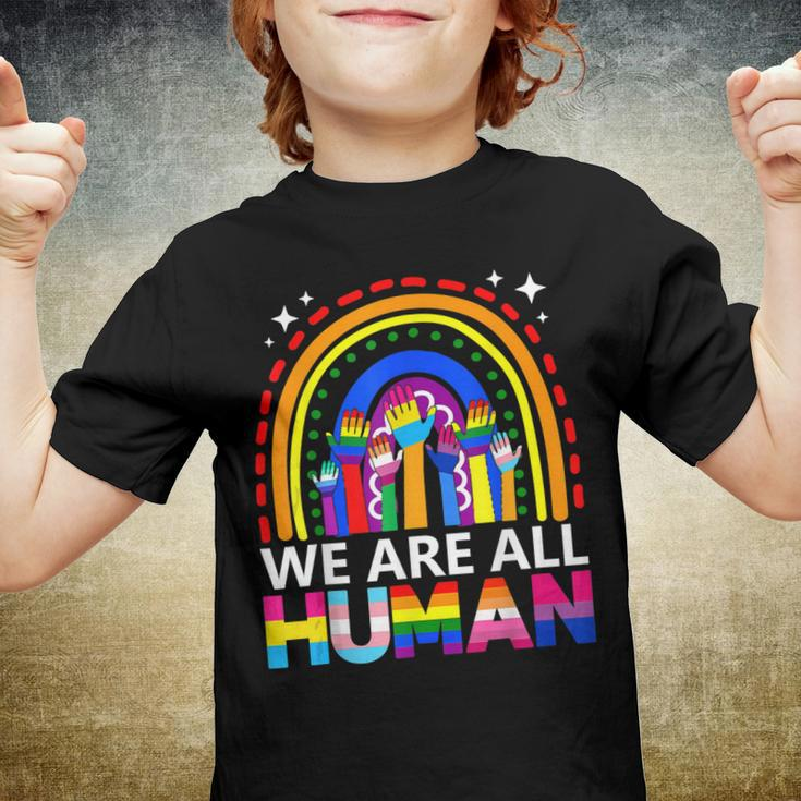Human Lgbt Flag Gay Pride Month Transgender Rainbow Lesbian Youth T-shirt