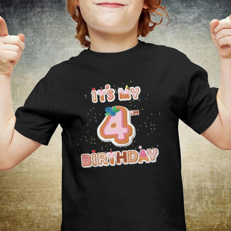 Its My 4Th Birthday Donut - 4 Years Old B-Day Girl Youth T-shirt