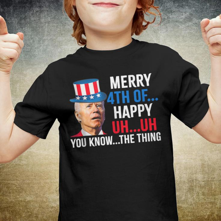 Joe Biden Confused Merry Happy Funny 4Th Of July Youth T-shirt