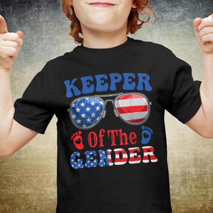 Keeper Of The Gender 4Th Of July Baby Gender Reveal Youth T-shirt