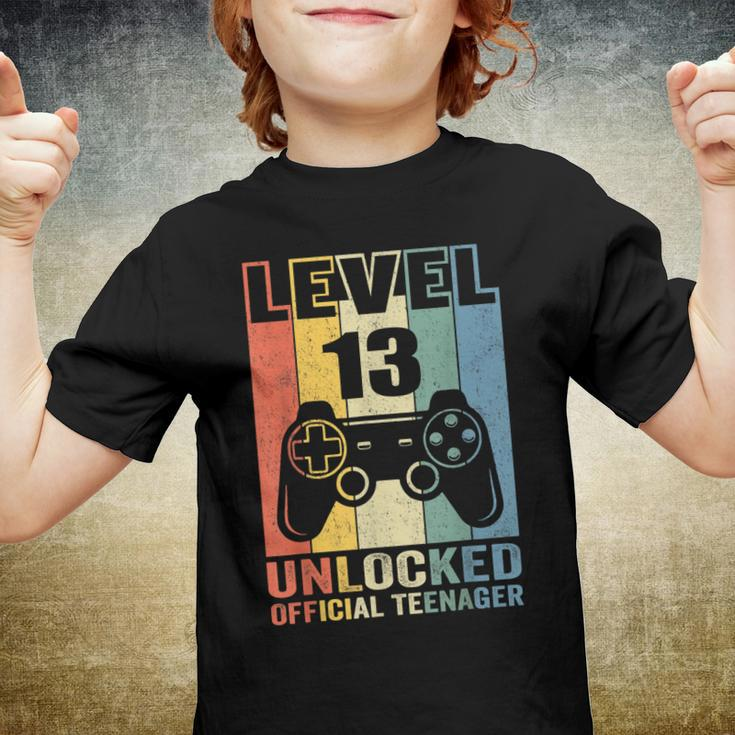 Level 13 Unlocked Official Nager 13Th Birthday Gamer Youth T-shirt