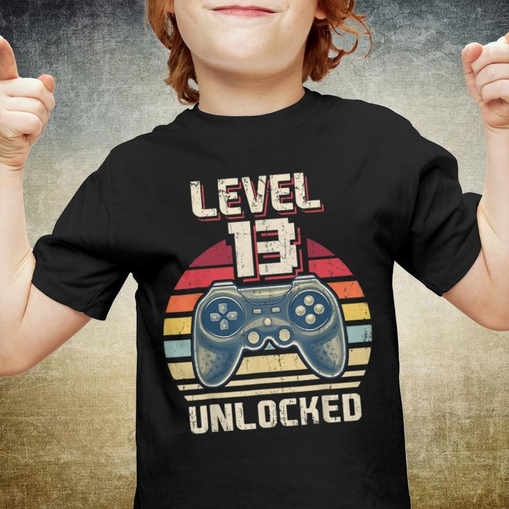 Level 13 Unlocked Video Game 13Th Birthday Gamer Boys V2 Youth T-shirt
