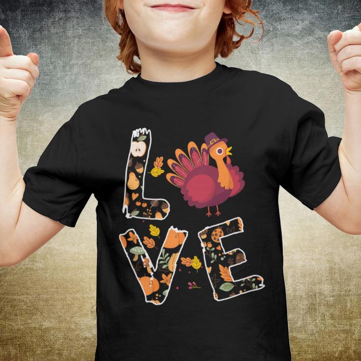 Love Turkey Thanksgiving Happy Fall 20 Shirt Youth T-shirt