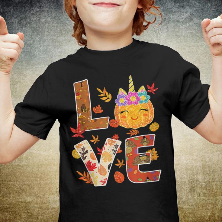 Love Unicorn Turkey Thanksgiving Happy 15 Shirt Youth T-shirt