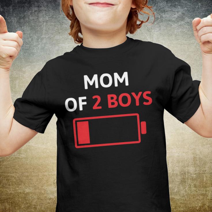 Mom Of 2 Boys Mothers Day Low Battery Youth T-shirt