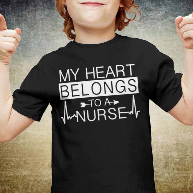 My Heart Belongs To A Nurse I Love My Nurse Valentines Day 253 Trending Shirt Youth T-shirt