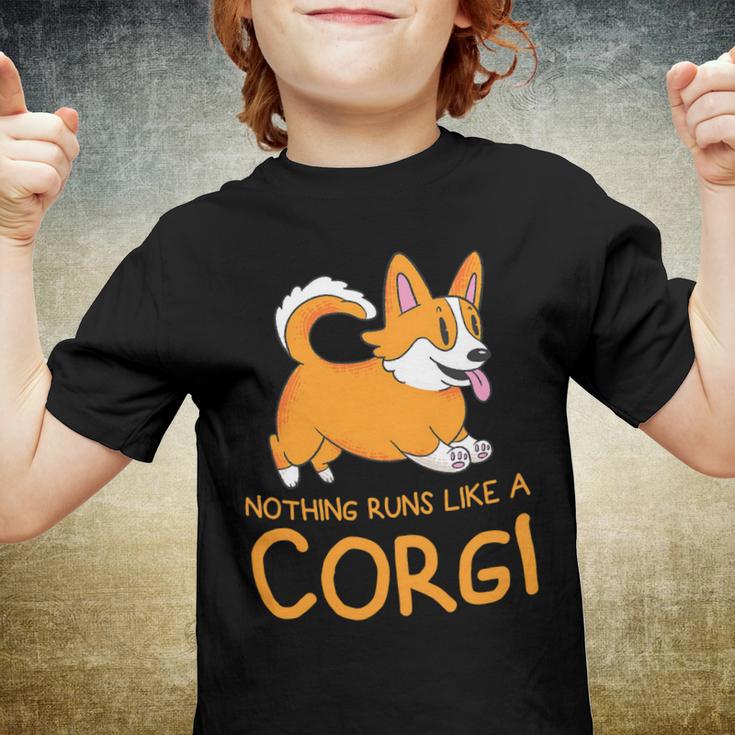 Nothing Runs Like A Corgi Funny Animal Pet Dog Lover Youth T-shirt