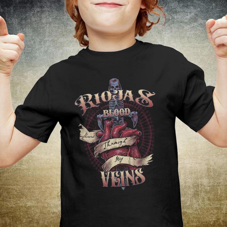 Riojas Blood Runs Through My Veins Name Youth T-shirt