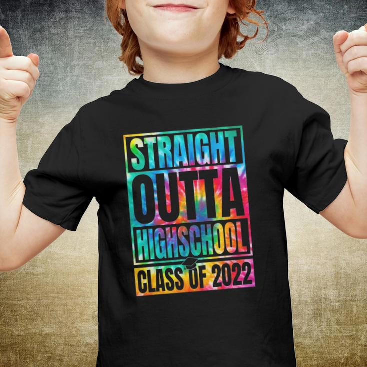 Tie Dye Straight Outta High School Class Of 2022 Graduation Youth T-shirt