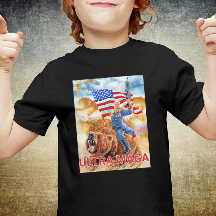 Trump Ultra Maga The Great Maga King Trump Riding Bear Youth T-shirt