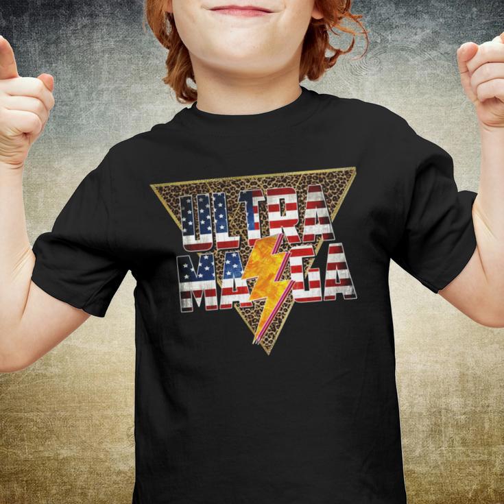 Ultra Maga Distressed Lightning Leopard Proud Ultramaga Gift Youth T-shirt