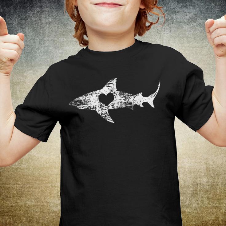 Vintage Shark Silhouette Hammerhead Shark Tiger Shark Heart 158 Trending Shirt Youth T-shirt