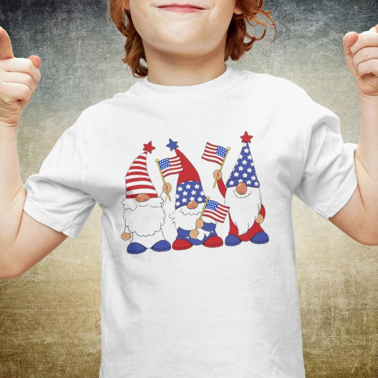 4Th Of July 2022 Patriotic Gnomes Funny American Usa Youth T-shirt