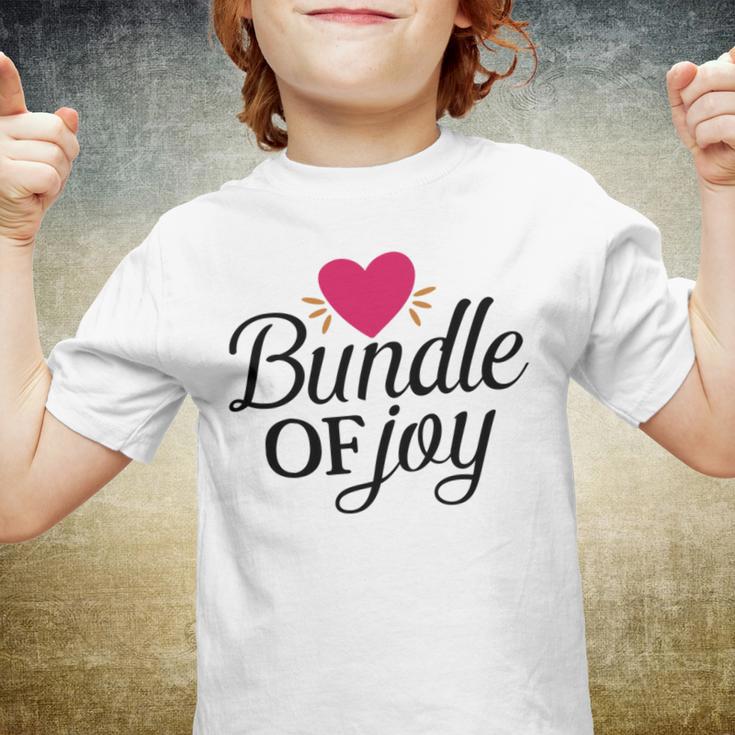 Baby Shower Text Design Bundle Of Joy Heart Youth T-shirt