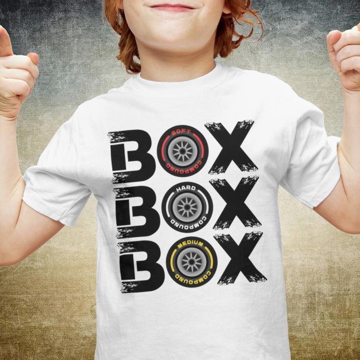 Box Box Box F1 Tyre Compound V2 Design Youth T-shirt