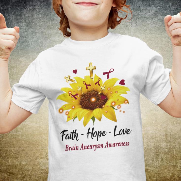 Brain Aneurysm Awareness Faith Hope Love Youth T-shirt