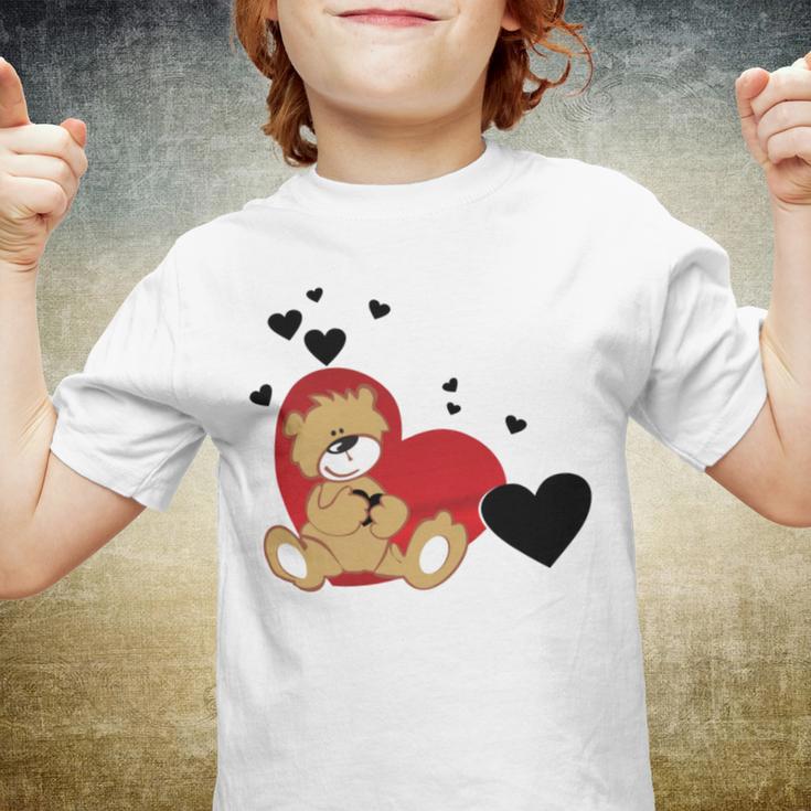 Cartoon Animal Happy Loving Teddy Bear Youth T-shirt