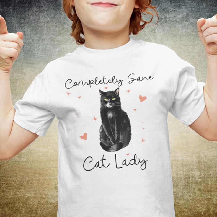 Completely Sane Cat Lady Cat Lover Youth T-shirt