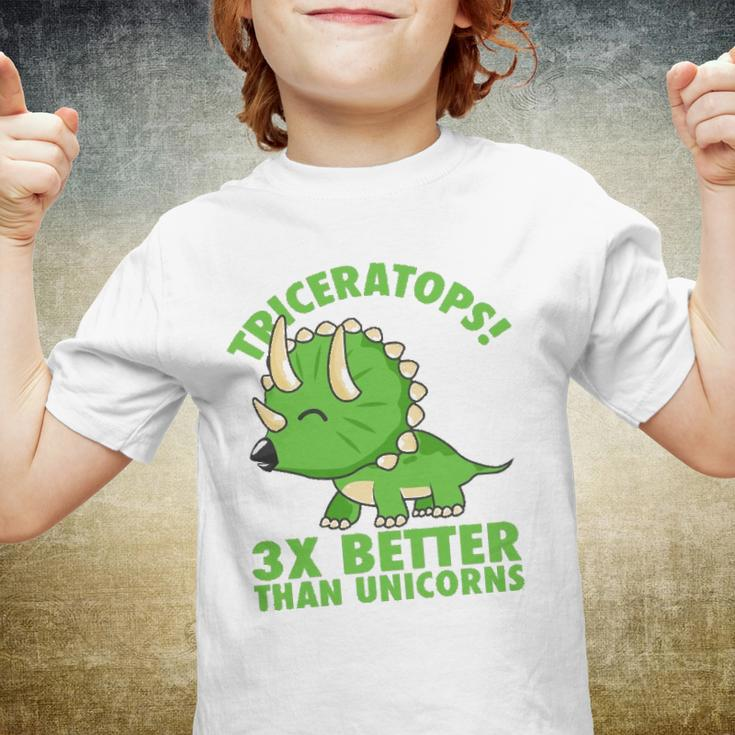 Cool Triceratops 3X Better Than Unicorns Funny Dinosaur Gift Youth T-shirt