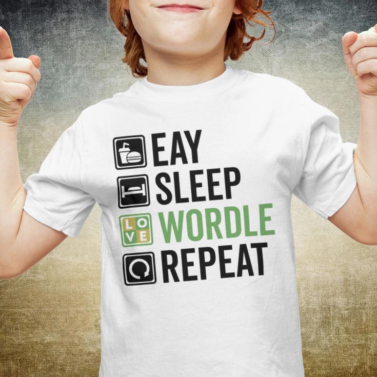 Eat Eat Sleep Wordle Repeat Wordle Lover Wordle Addict Youth T-shirt