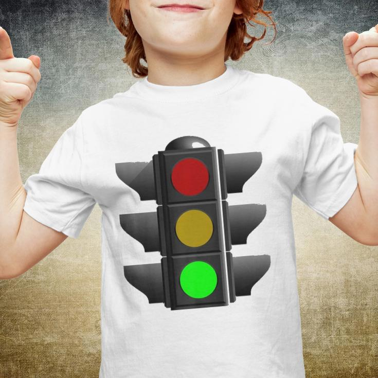 Green Traffic Light Signal Stop Caution Go Youth T-shirt