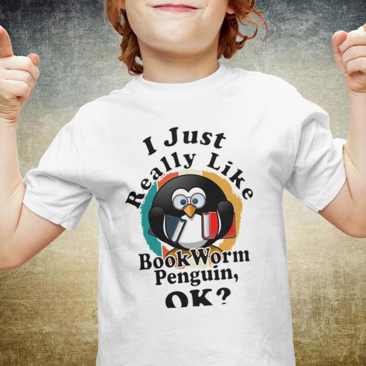 I Really Like Book Worm Penguin Ok Youth T-shirt