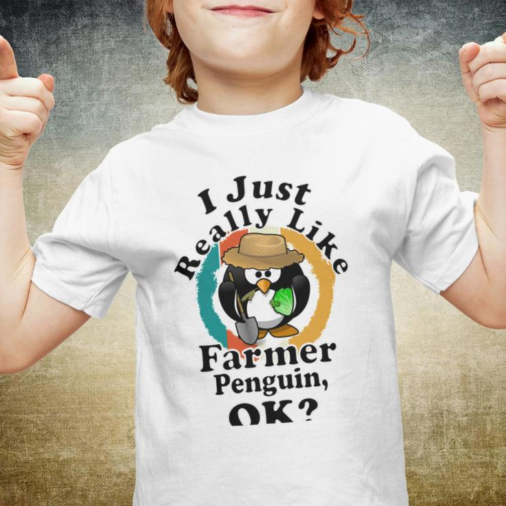 I Really Like Farmer Penguin Ok Youth T-shirt