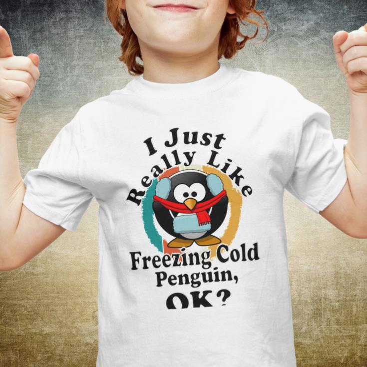 I Really Like Freezing Cold Penguin Ok Youth T-shirt