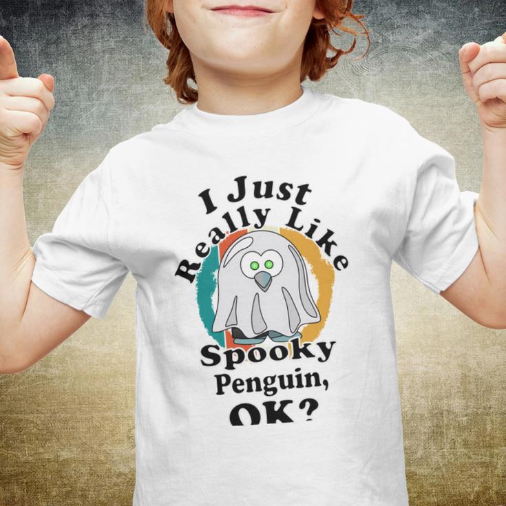 I Really Like Spooky Penguin Ok Youth T-shirt