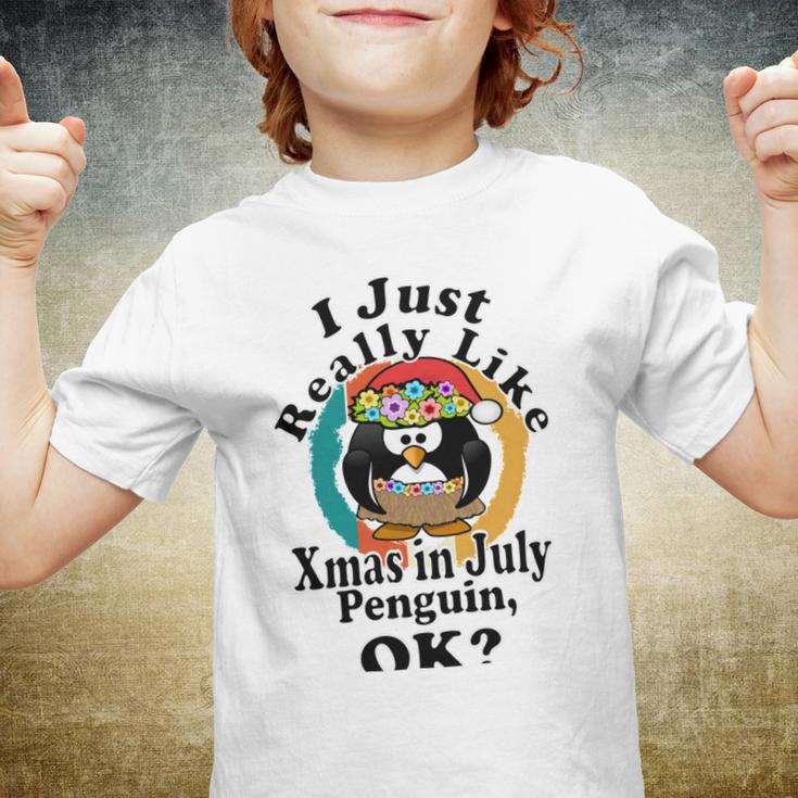 I Really Like Xmas In July Penguin Ok Youth T-shirt