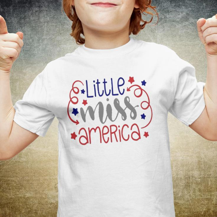 Little Miss America 4Th Of July Girls Usa Patriotic Youth T-shirt