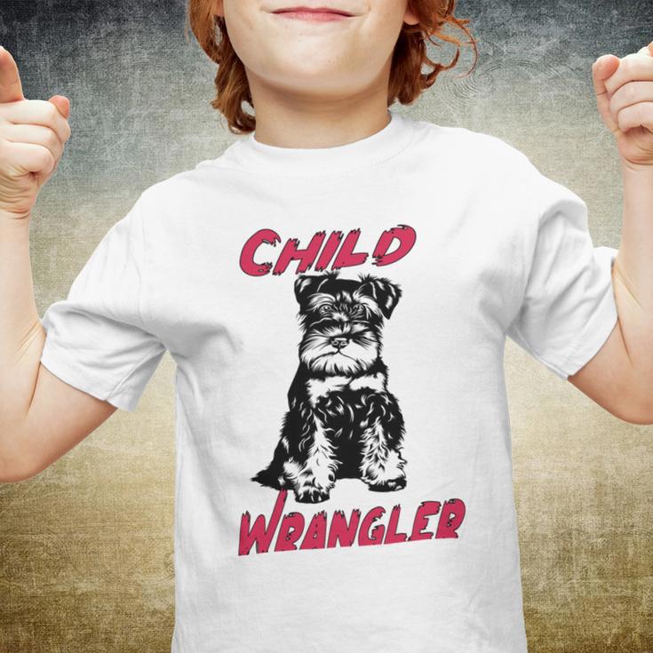 Miniature Schnauzer At Home Child Wrangler Multi Tasking Dog Youth T-shirt