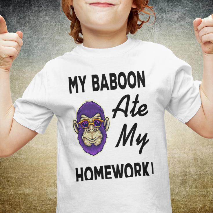 My Baboon Ate My Homework Youth T-shirt