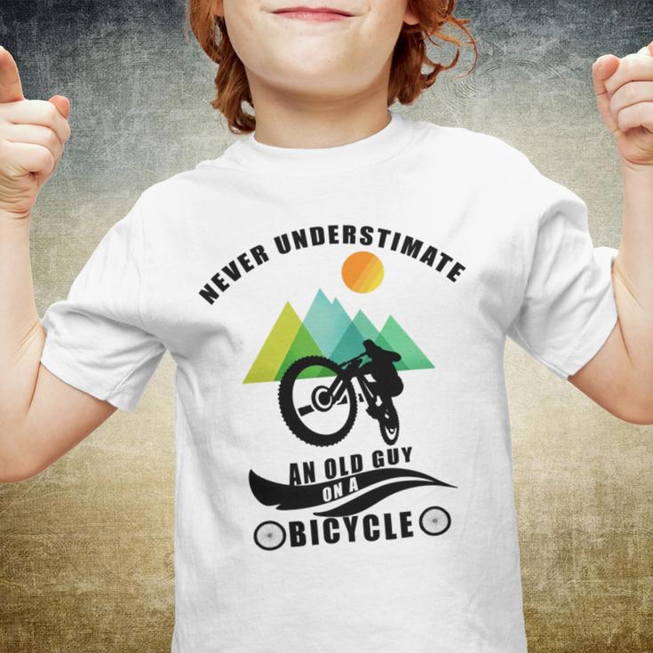 Never Underestimate An Old Guy On A Bicycle Youth T-shirt