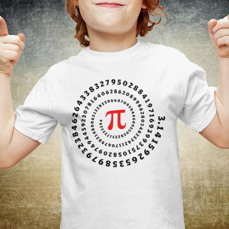 Pi Π Spiral Science Mathematics Math Irrational Number Sequence Youth T-shirt