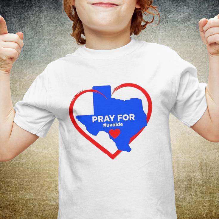 Pray For Uvalde Texas Map Heart Protect Our Children Rip For Uvalde Youth T-shirt