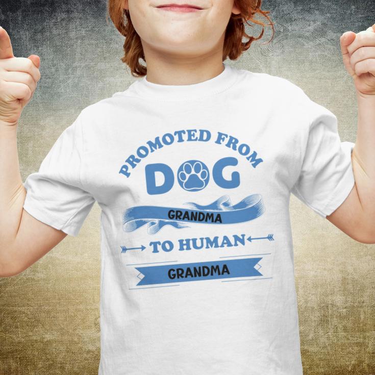 Promoted From Dog Grandma To Human Grandma Youth T-shirt