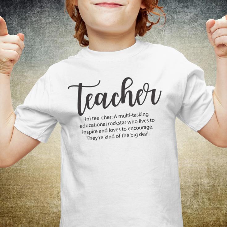 Teacher Definition Back To School Teacher Funny First Day Of School Teacher School Quotes Love Teaching Youth T-shirt